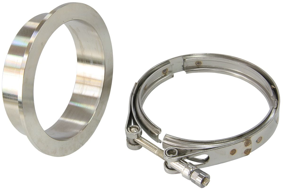 Aeroflow Performance Suit Aeroflow Turbo's With 4" I.D Flange Aeroflow Boosted Turbine Outlet 4.61" O.D Stainless Steel V-Band Kit AF8080-1001 SR