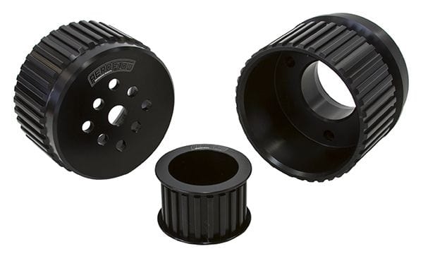 Aeroflow Performance Suit Chev Small Block and Big Block V8 with Long Water Pump Aeroflow Chevrolet Gilmer Drive Kit (Belt not included) - Black Finish AF64-3001BLK SR