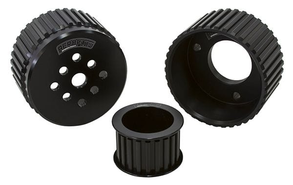 Aeroflow Performance Suit Chev Small Block and Big Block V8 with Short Water Pump Aeroflow Chevrolet Gilmer Drive Kit (Belt not included) - Black Finish AF64-3000BLK SR