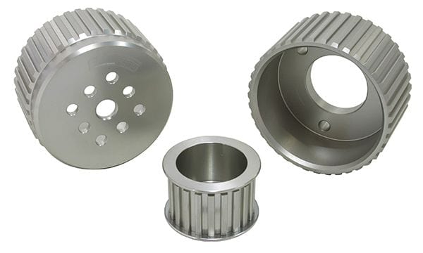 Aeroflow Performance Suit Chev Small Block and Big Block V8 with Short Water Pump Aeroflow Chevrolet Gilmer Drive Kit (Belt not included) - Silver Finish AF64-3000 SR