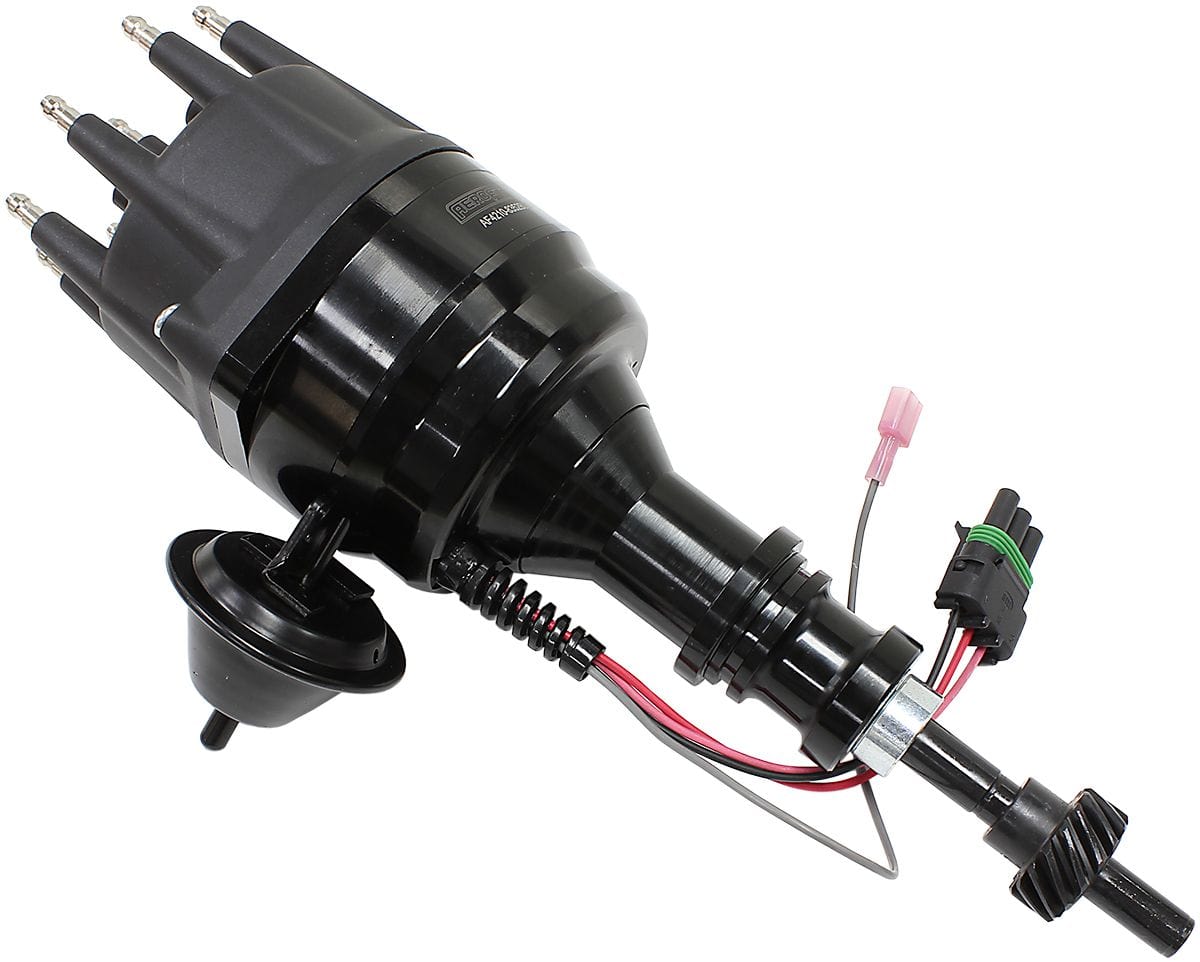 Aeroflow Performance Suit Ford 289 and 302 Windsor V8 Aeroflow XPRO Ford Windsor Ready to Run Distributor, Black Anodised Body with Black Cap A SR