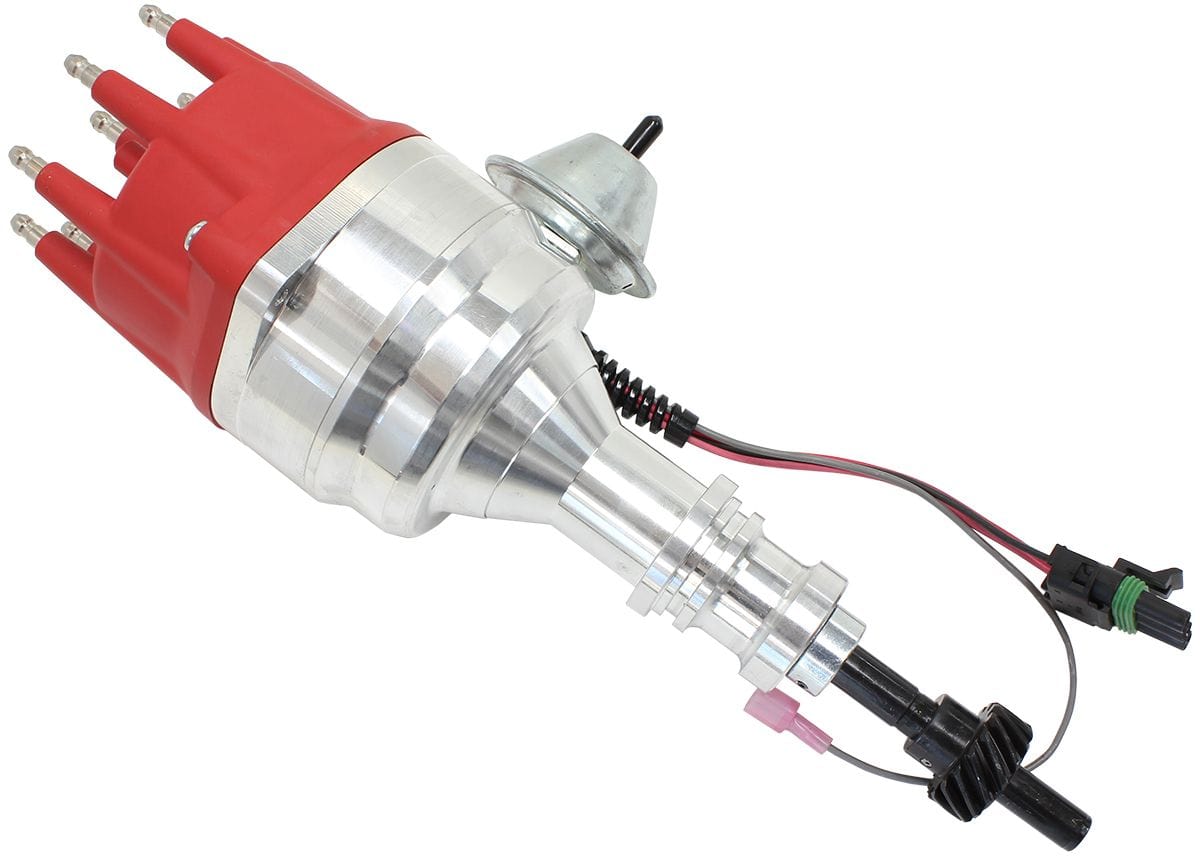 Aeroflow Performance Suit Ford 289 and 302 Windsor V8 Aeroflow XPRO Ford Windsor Ready to Run Distributor, Machined Aluminium Body with Red Cap SR