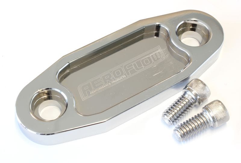 Aeroflow Performance Suit Ford 302-351C Aeroflow Billet Fuel Pump Block-Off Plate - Chrome AF64-2020C SR
