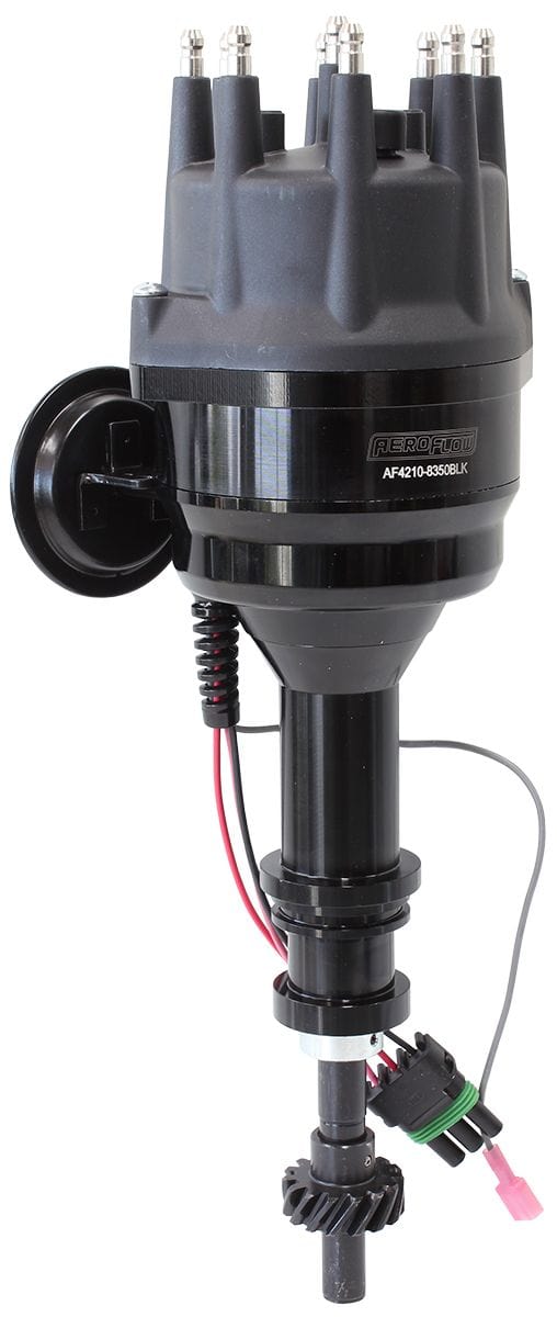 Aeroflow Performance Suit Ford 302 and 351 Cleveland, Ford Big Block 429 and 460 V8 Aeroflow XPRO Ford Cleveland Ready to Run Distributor, Black Anodised Body with Black Cap SR
