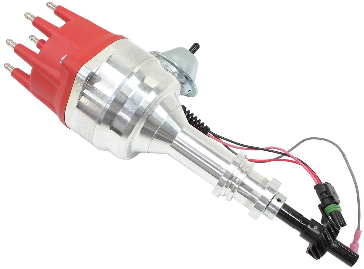 Aeroflow Performance Suit Ford 302 and 351 Cleveland, Ford Big Block 429 and 460 V8 Aeroflow XPRO Ford Cleveland Ready to Run Distributor, Machined Aluminium Body with Red C SR