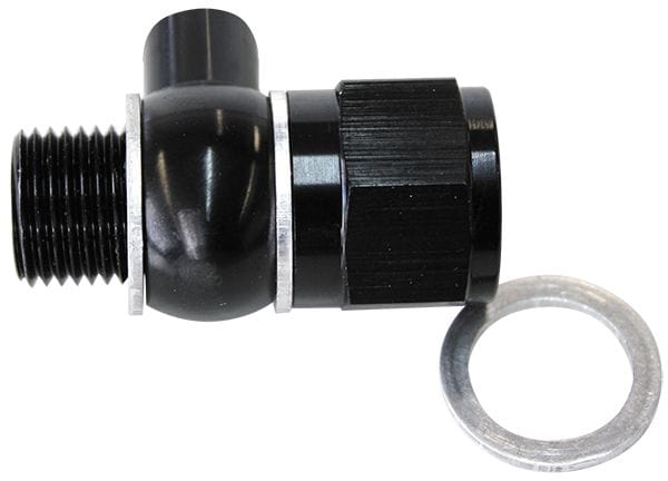 Aeroflow Performance Suit GM LS Series engine, 1/8" NPT port, Black finish Aeroflow Oil Pressure Adapter AF166-05-02BLK SR