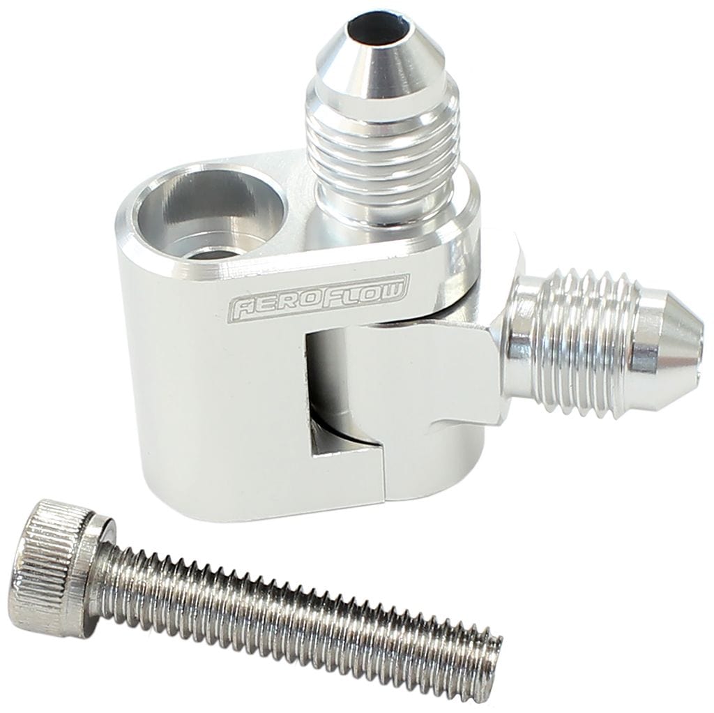 Aeroflow Performance Suit GM LS Series Engines with 2 x -4AN Male Ends Aeroflow Dual Swivel Water Cross-Over Adapter, Silver AF64-2188 SR