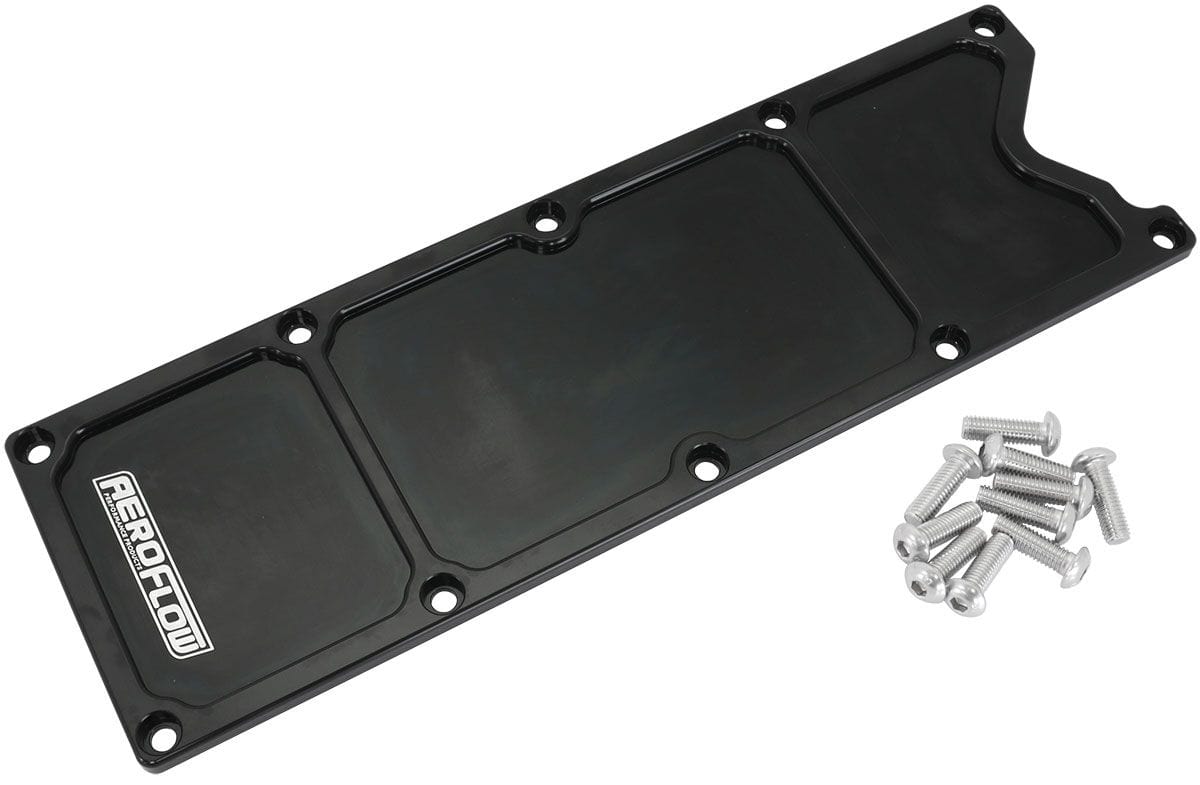 Aeroflow Performance Suit GM LS1 Series Aeroflow GM LS1 Billet Valley Plate, Black Finish AF77-5015BLK SR