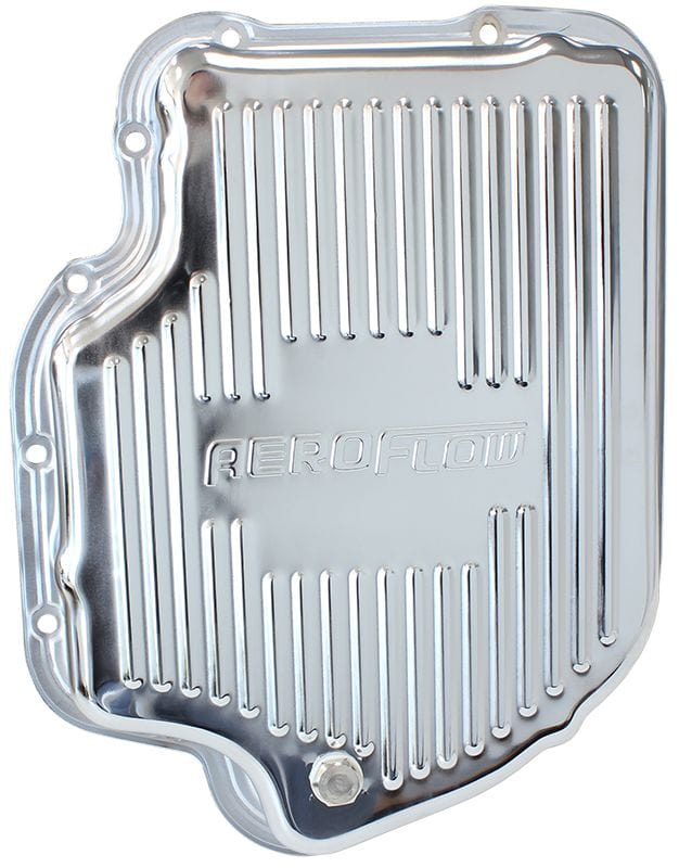 Aeroflow Performance Suit GM TH400, Deep Pan With Drain Plug Aeroflow Chrome Transmission Pan AF1825-3001 SR