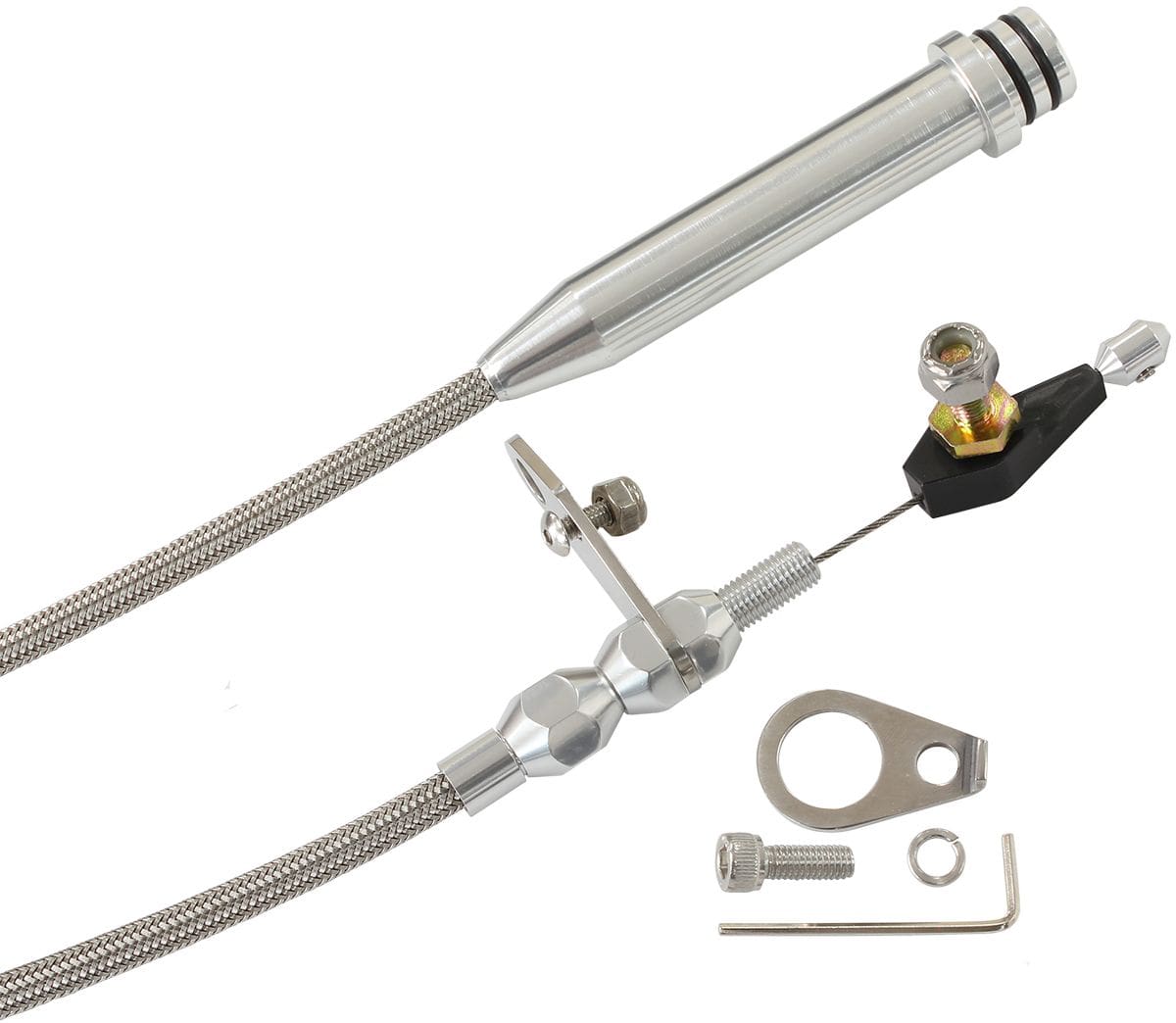 Aeroflow Performance Suit GM TH700 & Early 4L60E Transmission Aeroflow Kickdown Cable With Stainless Steel Cover & Chrome Ends AF72-7000 SR