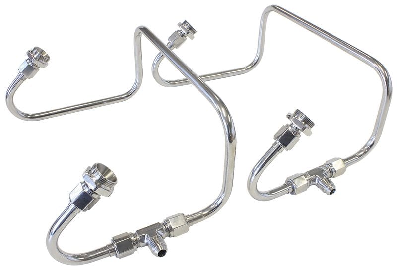 Aeroflow Performance Suit Holley 4150 Series Carburettors Aeroflow Polished S/S Dual Inlet Fuel Line Kit AF30-2671 SR
