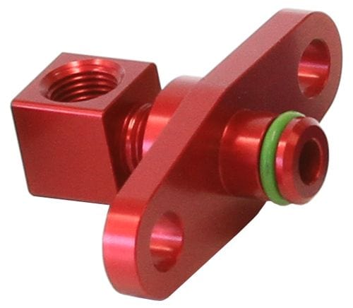 Aeroflow Performance Suit Mitsubishi EVO 10 with 40mm Centres Aeroflow Fuel Rail Adapter (Red) AF64-2068R SR