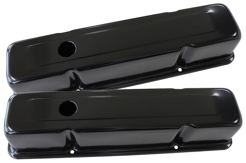 Aeroflow Performance Suit SB Chev Without Aeroflow Logo, Tall Aeroflow Black Steel Valve Covers AF1822-5050 SR