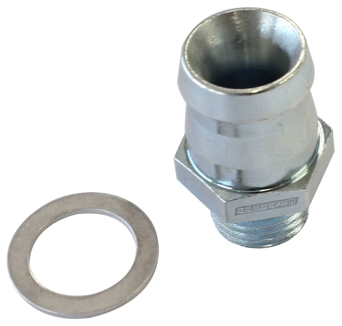 Aeroflow Performance Suits Boosted Turbocharger Water Ports Aeroflow Barb Short Adapter M14 x 1.5mm to 5/8" Zinc Coated Steel  AF746-04ST SR