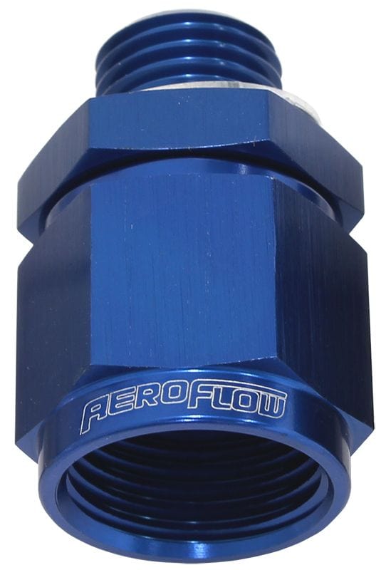 Aeroflow Performance Supplied With Washer, Blue Finish Aeroflow Male M14 x 1.5 to Female -8AN Swivel Adapter AF906-08-M14 SR