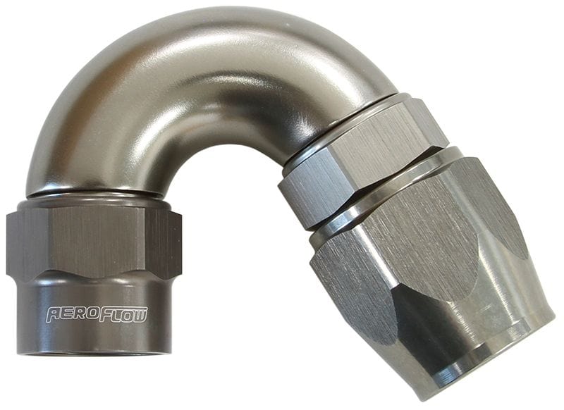 Aeroflow Performance Titanium Finish. Suits Kryptalon® Series Hose Aeroflow Kryptalon® Series Heavy Duty One Piece Swivel 150° Hose End -10AN AF7855-10 SR