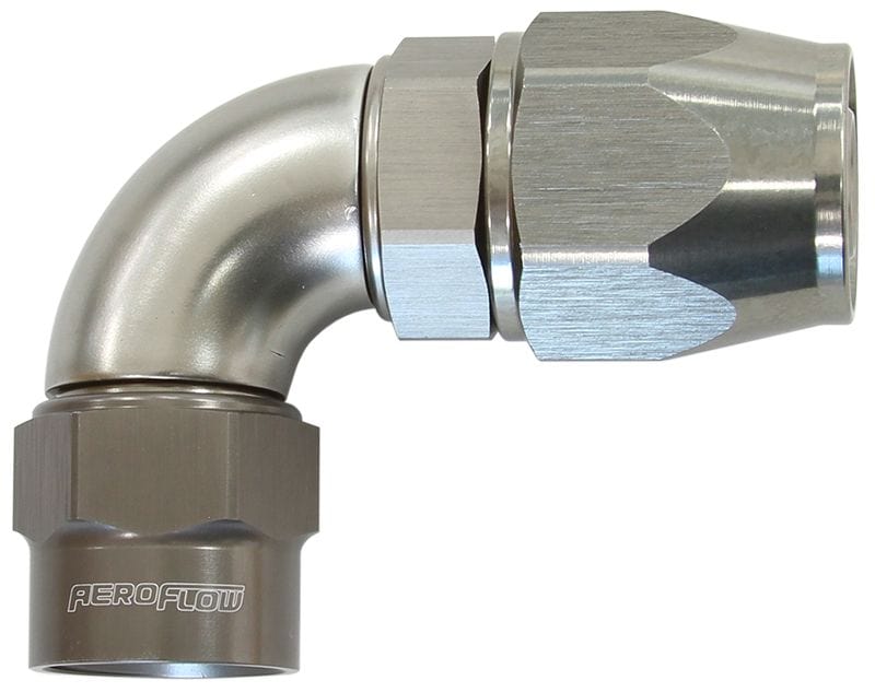 Aeroflow Performance Titanium Finish. Suits Kryptalon® Series Hose Aeroflow Kryptalon® Series Heavy Duty One Piece Swivel 90° Hose End -10AN AF7853-10 SR