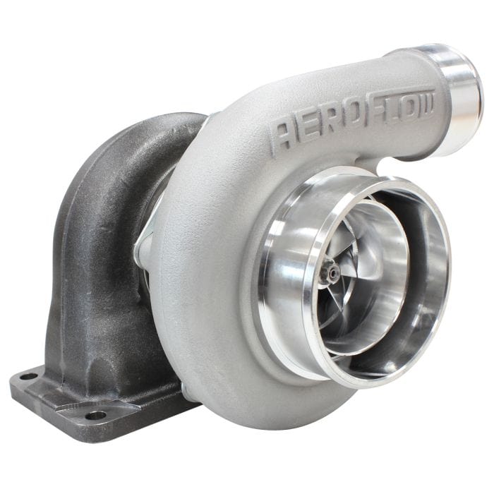 Aeroflow Performance Turbos AF8005-4022 BOOSTED 6762 T4 .82 Turbocharger 950HP, Natural Cast Finish
 External Wastegate, T4 Inlet Flange, V-Band Exhaust Flange SR
