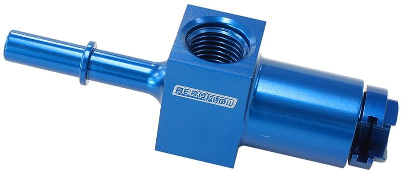 Aeroflow Performance With 1/8" NPT and -6 ORB Ports Aeroflow Push-On 5/16" Female to Male EFI Fuel Fitting - Blue AF905-01 SR