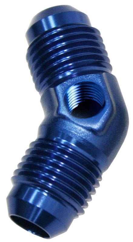 Aeroflow Performance With 1/8" NPT Port. Blue Finish Aeroflow 45° Male Flare Union -6AN AF827-06P SR