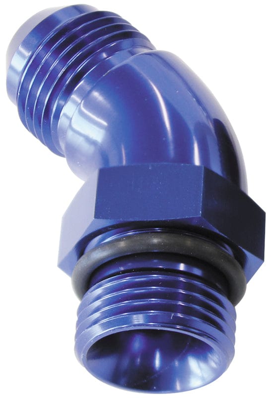 Aeroflow Performance With Jam Nut, Blue Finish Aeroflow 45° ORB to Male AN Full Flow Adapter -4 ORB to -4AN AF902-04-06 SR