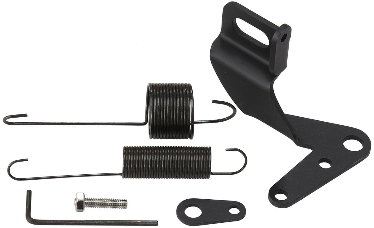Aeroflow Performance With Return Spring Aeroflow Stainless Steel Throttle Cable Bracket - Black AF42-1104BLK SR