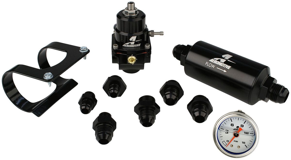 AEROMOTIVE Includes Regulator, Fuel Filter, Fuel Press Gauge & fittings Aeromotive Bypass Carburetted Stealth Fuel System ARO17256 SR