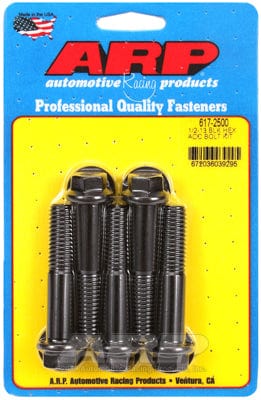 ARP 1/2" UNC x 2.500" UHL With 9/16" Socket Head ARP fasteners 5-Pack Bolt Kit, Hex Head Black Oxide AR617-2500 SR