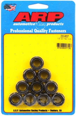 ARP 1/2" UNF Thread x 3/4" Socket (10-Pack) ARP fasteners Hex Nut With Flange, Chrome Moly AR200-8637 SR