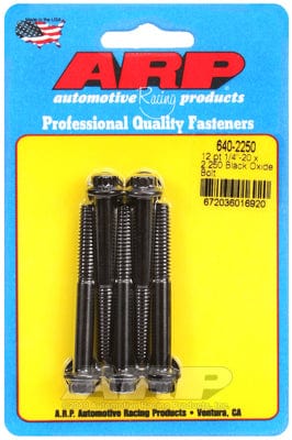 ARP 1/4" UNC x 2.250" UHL With 5/16" Socket Head ARP fasteners 5-Pack Bolt Kit, 12-Point Head Black Oxide AR640-2250 SR