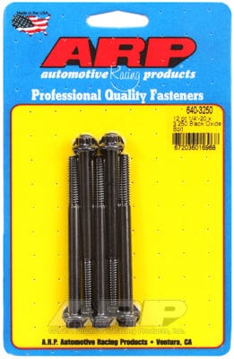 ARP 1/4" UNC x 3.250" UHL With 5/16" Socket Head ARP fasteners 5-Pack Bolt Kit, 12-Point Head Black Oxide AR640-3250 SR