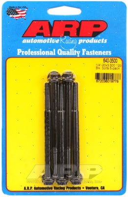 ARP 1/4" UNC x 3.500" UHL With 5/16" Socket Head ARP fasteners 5-Pack Bolt Kit, 12-Point Head Black Oxide AR640-3500 SR