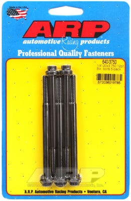 ARP 1/4" UNC x 3.750" UHL With 5/16" Socket Head ARP fasteners 5-Pack Bolt Kit, 12-Point Head Black Oxide AR640-3750 SR