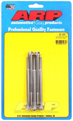 ARP 1/4" UNC x 4.000" UHL With 5/16" Socket Head ARP fasteners 5-Pack Bolt Kit, Hex Head S/S AR621-4000 SR