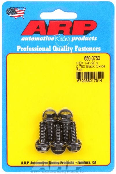 ARP 1/4" UNC x .750" UHL With 5/16" Socket Head ARP fasteners 5-Pack Bolt Kit, Hex Head Black Oxide AR650-0750 SR