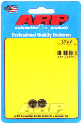 ARP 1/4" UNF Thread, 5/16" Socket (2-Pack) ARP fasteners 12-Point Nut, Chrome Moly Black Oxide AR300-8320 SR