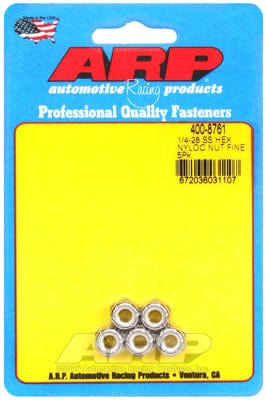 ARP 1/4" UNF Thread (5-Pack) ARP fasteners S/S Hex Nyloc Nuts AR400-8761 SR