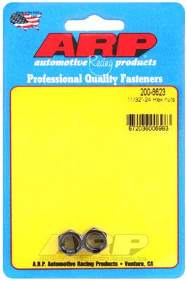ARP 11/32" UNF Thread x 1/2" Socket (2-Pack) ARP fasteners Hex Nut With Flange, Chrome Moly AR200-8623 SR