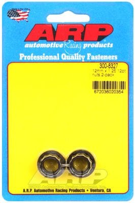 ARP 12mm X 1.25 Thread, 14mm Socket (2 Pack) ARP fasteners 12-Point Nut, Chrome Moly Black Oxide AR300-8327 SR