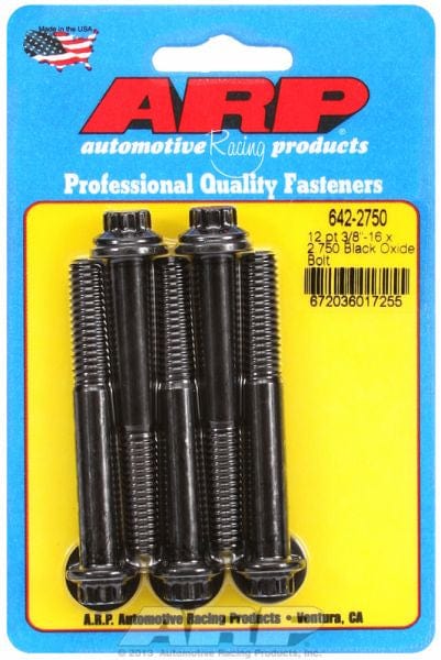 ARP 3/8" UNC x 2.750" UHL With 3/8" Socket Head ARP fasteners 5-Pack Bolt Kit, 12-Point Head Black Oxide AR642-2750 SR