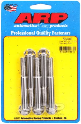 ARP 3/8" UNC x 3.000" UHL With 3/8" Socket ARP fasteners 5-Pack Bolt Kit, Hex Head S/S AR623-3000 SR