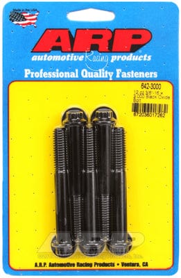 ARP 3/8" UNC x 3.000" UHL With 3/8" Socket Head ARP fasteners 5-Pack Bolt Kit, 12-Point Head Black Oxide AR642-3000 SR