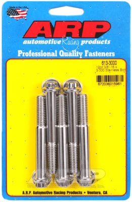 ARP 3/8" UNC x 3.000" UHL With 3/8" Socket Head ARP fasteners 5-Pack Bolt Kit, 12-Point Head S/S AR613-3000 SR