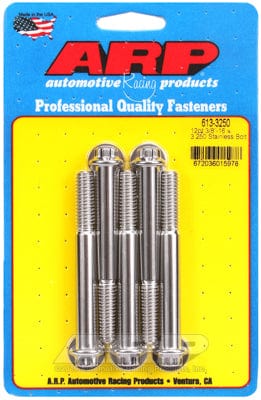 ARP 3/8" UNC x 3.250" UHL With 3/8" Socket Head ARP fasteners 5-Pack Bolt Kit, 12-Point Head S/S AR613-3250 SR