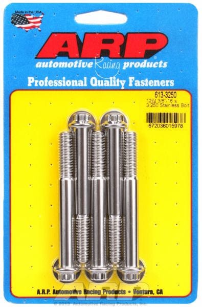 ARP 3/8" UNC x 3.250" UHL With 3/8" Socket Head ARP fasteners 5-Pack Bolt Kit, 12-Point Head S/S AR613-3250 SR