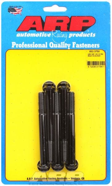 ARP 3/8" UNC x 3.750" UHL With 3/8" Socket Head ARP fasteners 5-Pack Bolt Kit, Hex Head Black Oxide AR652-3750 SR