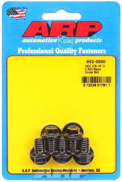 ARP 3/8" UNC x .500" UHL With 3/8" Socket Head ARP fasteners 5-Pack Bolt Kit, Hex Head Black Oxide AR652-0500 SR