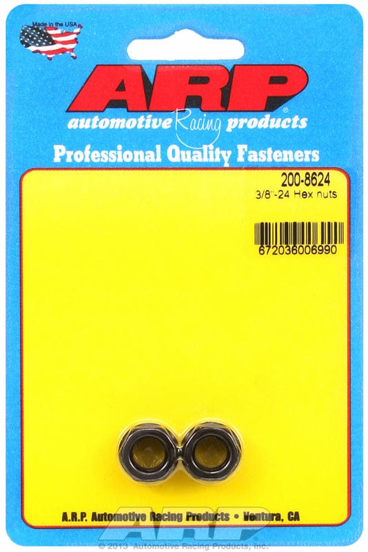 ARP 3/8" UNF Thread x 9/16" Socket (2-Pack) ARP fasteners Hex Nut With Flange, Chrome Moly AR200-8624 SR