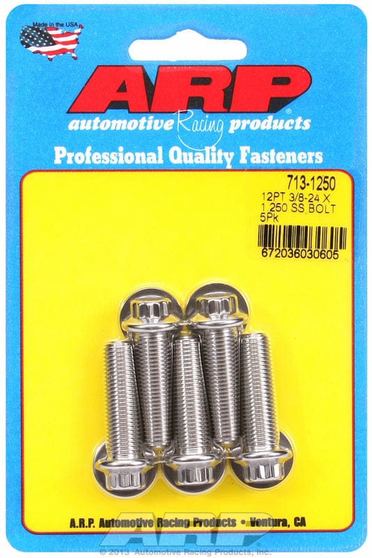ARP 3/8" UNF x 1.250" UHL With 3/8" Socket Head ARP fasteners 5-Pack Bolt Kit, 12-Point Head S/S AR713-1250 SR