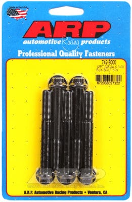 ARP 3/8" UNF x 3.000" UHL With 3/8" Socket Head ARP fasteners 5-Pack Bolt Kit, 12-Point Head Black Oxide AR742-3000 SR